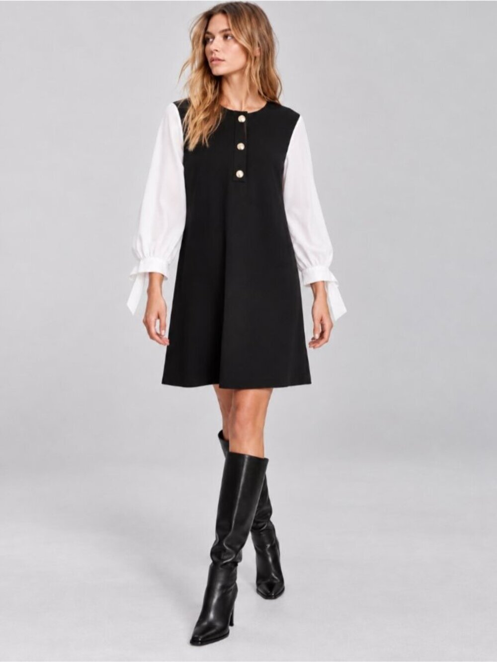 Zara Contrast Sleeve Mini Dress